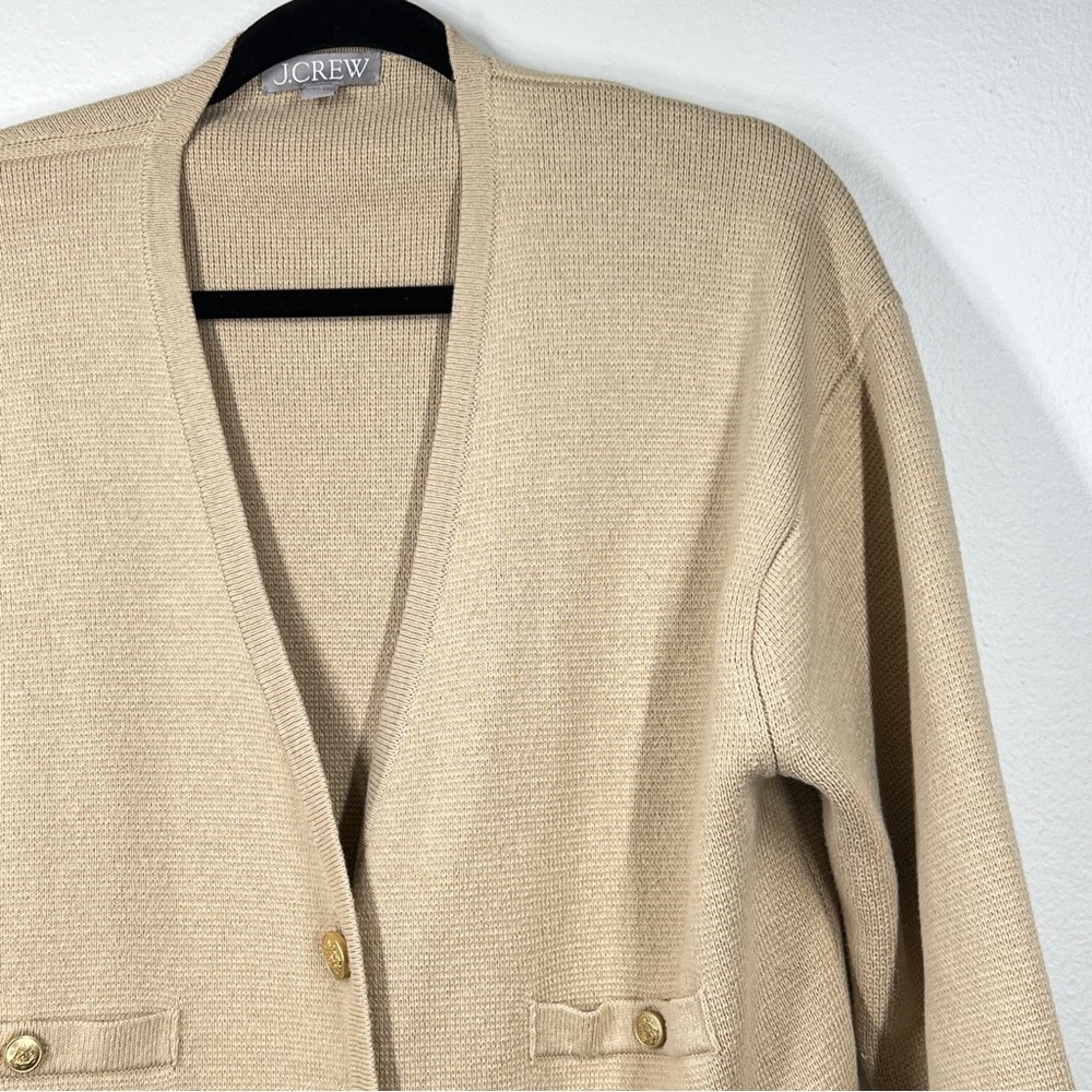 J CREW Women’s Size S Knit Cardigan. Camel Color. Gold buttons. Pockets. - Picture 11 of 12